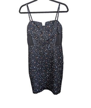 Bcbgeneration Mini Dress Galaxy Stars Sheer Mesh Side Panels Celestial Small